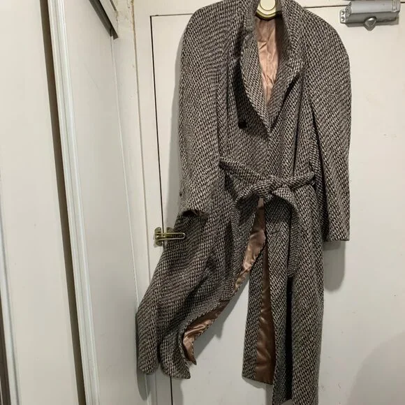 VINTAGE HARRY ROSEN DOUBLE BREAST TWEED TRENCH COATS SIZE M - Picture 11 of 16